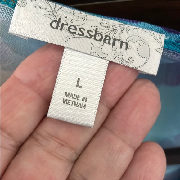 Dress Barn Blue and Yellow Sleeveless Blouse - Picture 3 of 3